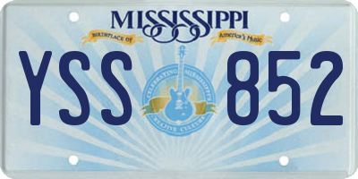MS license plate YSS852