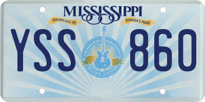 MS license plate YSS860