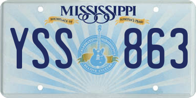 MS license plate YSS863