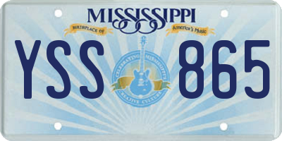 MS license plate YSS865