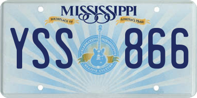 MS license plate YSS866