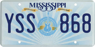 MS license plate YSS868