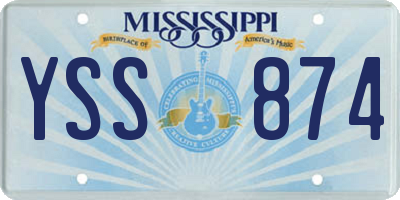 MS license plate YSS874