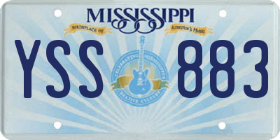 MS license plate YSS883