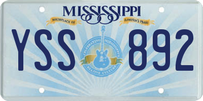 MS license plate YSS892