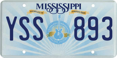 MS license plate YSS893