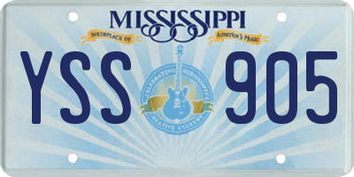 MS license plate YSS905