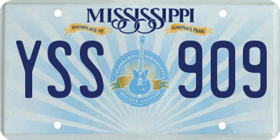 MS license plate YSS909