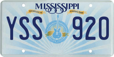 MS license plate YSS920