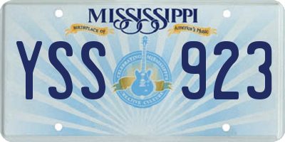 MS license plate YSS923