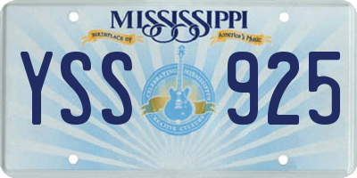 MS license plate YSS925