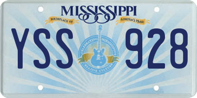 MS license plate YSS928