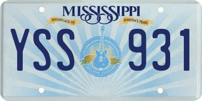 MS license plate YSS931