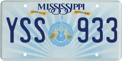 MS license plate YSS933