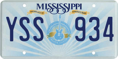 MS license plate YSS934