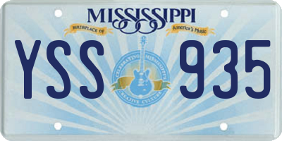 MS license plate YSS935