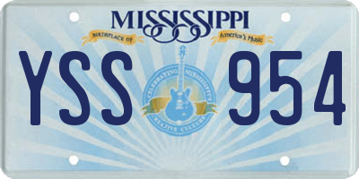 MS license plate YSS954
