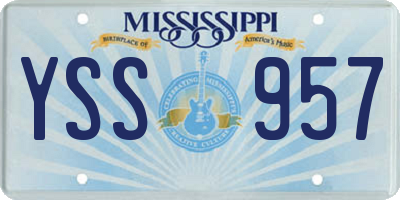 MS license plate YSS957