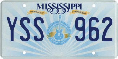 MS license plate YSS962