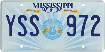 MS license plate YSS972