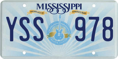 MS license plate YSS978