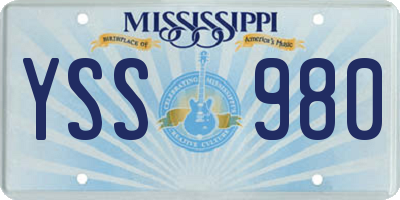 MS license plate YSS980