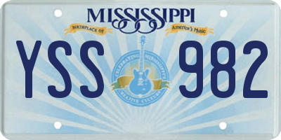 MS license plate YSS982