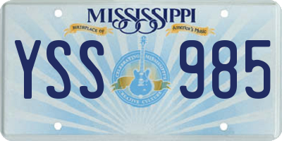 MS license plate YSS985