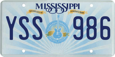 MS license plate YSS986