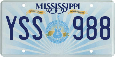 MS license plate YSS988