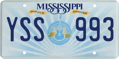 MS license plate YSS993