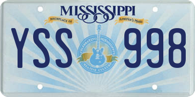 MS license plate YSS998