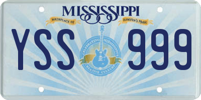 MS license plate YSS999
