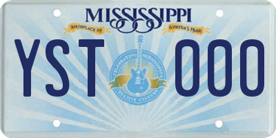 MS license plate YST000