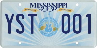 MS license plate YST001