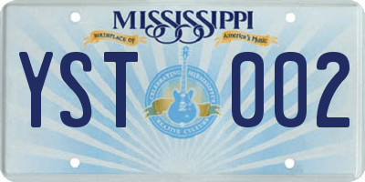 MS license plate YST002