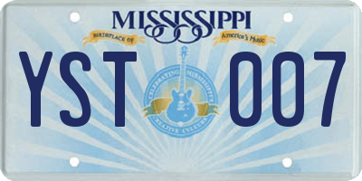 MS license plate YST007