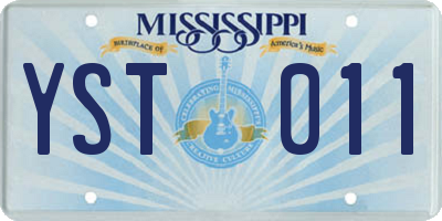 MS license plate YST011