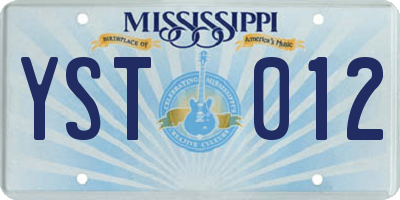 MS license plate YST012