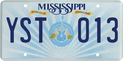 MS license plate YST013