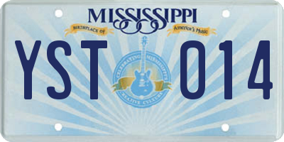 MS license plate YST014