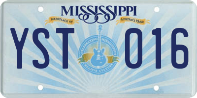 MS license plate YST016