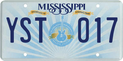 MS license plate YST017