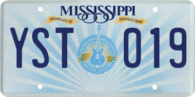 MS license plate YST019