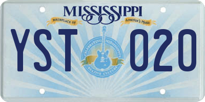 MS license plate YST020
