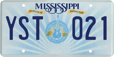 MS license plate YST021