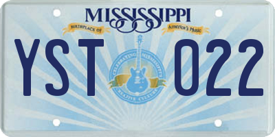 MS license plate YST022