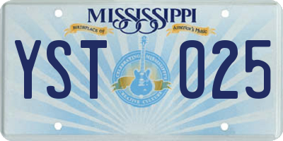MS license plate YST025