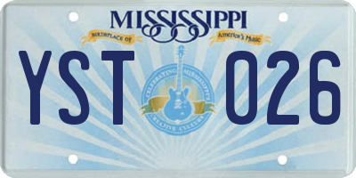MS license plate YST026