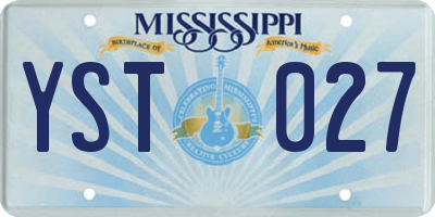 MS license plate YST027